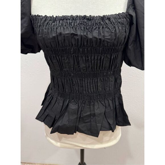 ASTR THE  LABEL women of shoulde blouse black size small puff sleeves - Picture 2 of 9